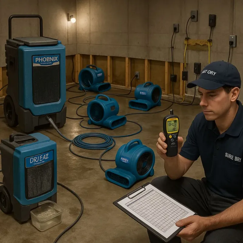 Structural Drying and Dehumidification process in Utica, OH